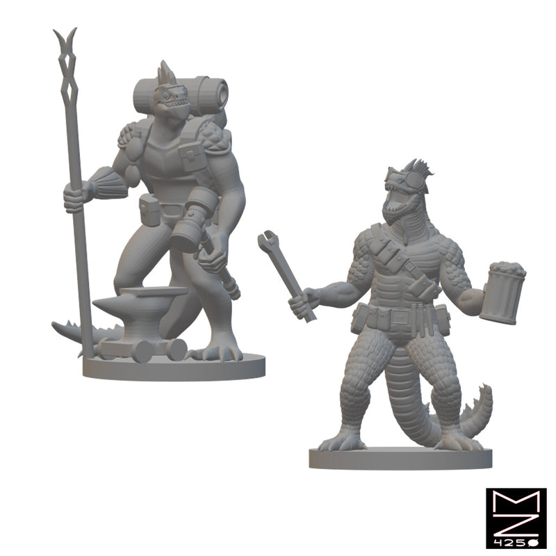 Lizardfolk Artificer | BeaMini Unpainted RPG Miniatures