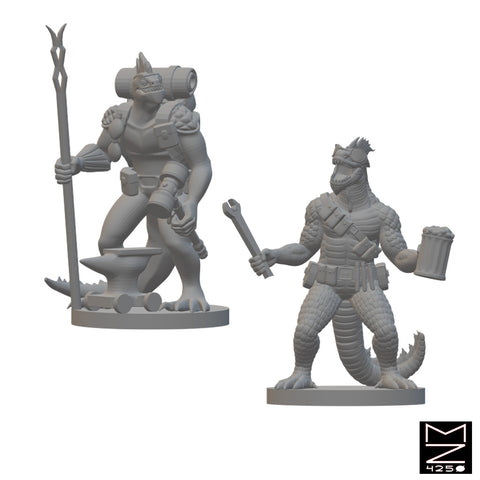 Lizardfolk Artificer | BeaMini Unpainted RPG Miniatures