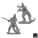 Lizardfolk Barbarians | BeaMini Unpainted RPG Miniatures