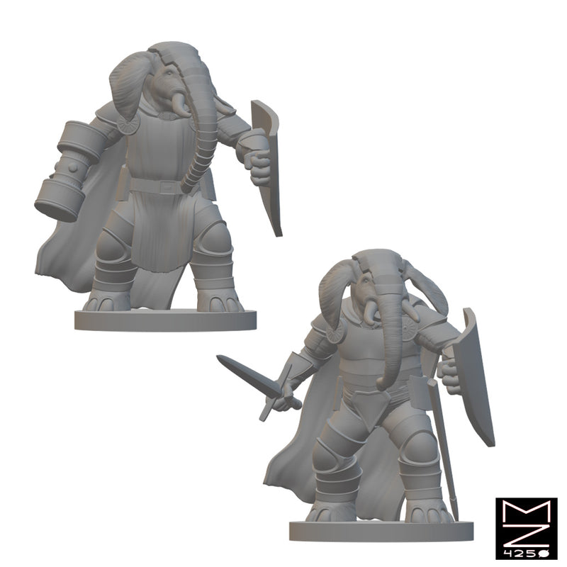 Loxodon Paladins | BeaMini Unpainted RPG Miniatures