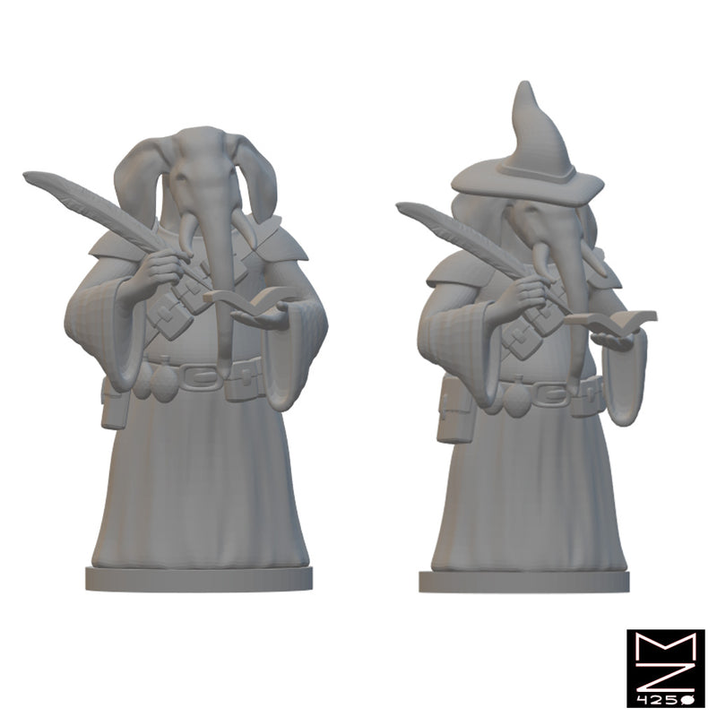 Loxodon Wizards | BeaMini Unpainted RPG Miniatures