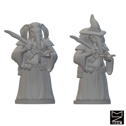 Loxodon Wizards | BeaMini Unpainted RPG Miniatures