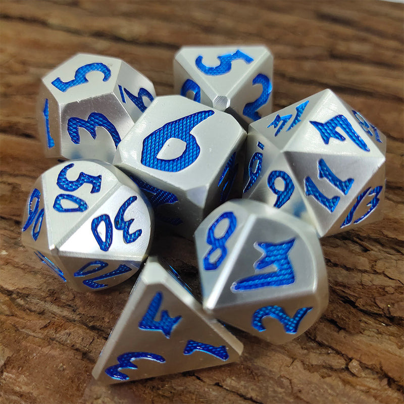 Lunascript - 7 Piece Metal Polyhedral Dice Set