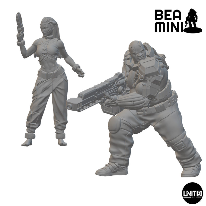 Sharpie & Touchdown | BeaMini Unpainted Sci-fi Miniatures