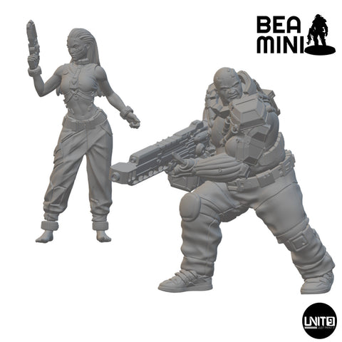Sharpie & Touchdown | BeaMini Unpainted Sci-fi Miniatures