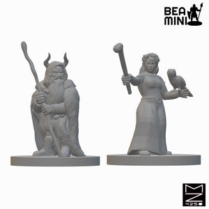 Dwarf Druids (Wave 3)| BeaMini Unpainted RPG Miniatures
