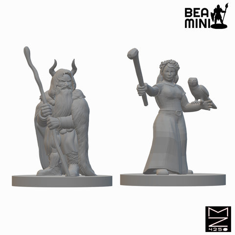 Dwarf Druids (Wave 3)| BeaMini Unpainted RPG Miniatures