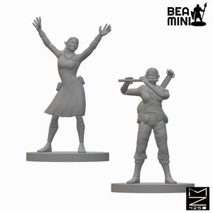 Elf Female Bards | BeaMini Unpainted RPG Miniatures