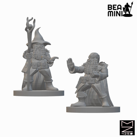 Dwarf Wizards | BeaMini Unpainted RPG Miniatures