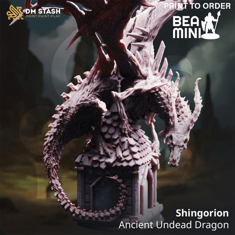 Ancient Dracolich - Shingorion | BeaMini Print to Order Miniatures