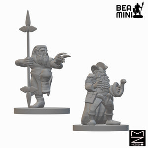 Dwarf Warlock & Monk | BeaMini Unpainted RPG Miniatures