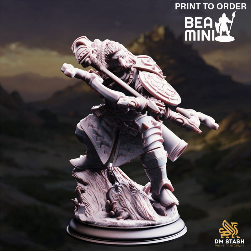 Dwarven Ranger - Achtum of the Meadow | BeaMini Print to Order Miniatures