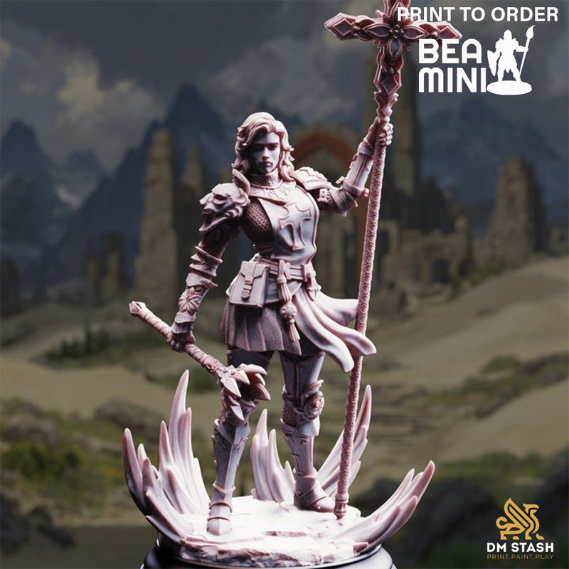 Human Cleric - Sara Rosewood | BeaMini Print to Order Miniatures