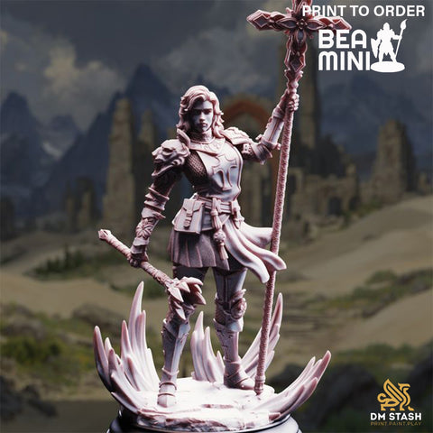 Human Cleric - Sara Rosewood | BeaMini Print to Order Miniatures