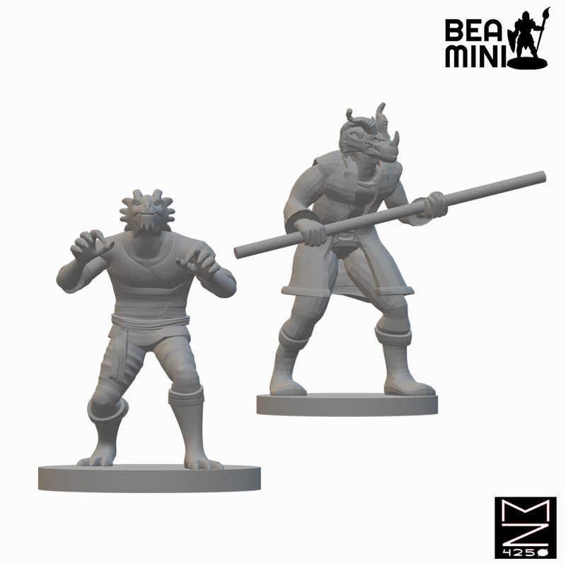 Dragonborn Monks (Wave 2) | BeaMini Unpainted RPG Miniatures