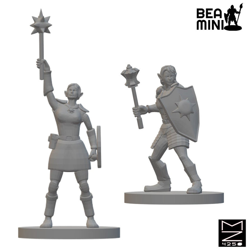 Elf Clerics | BeaMini Unpainted RPG Miniatures