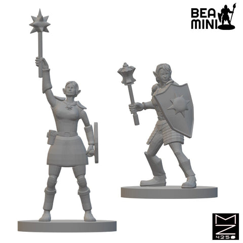 Elf Clerics | BeaMini Unpainted RPG Miniatures