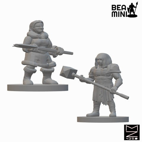 Dwarf Barbarians (Wave 2) | BeaMini Unpainted RPG Miniatures