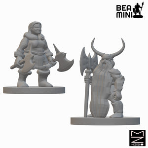 Dwarf Barbarians (Wave 3) | BeaMini Unpainted RPG Miniatures