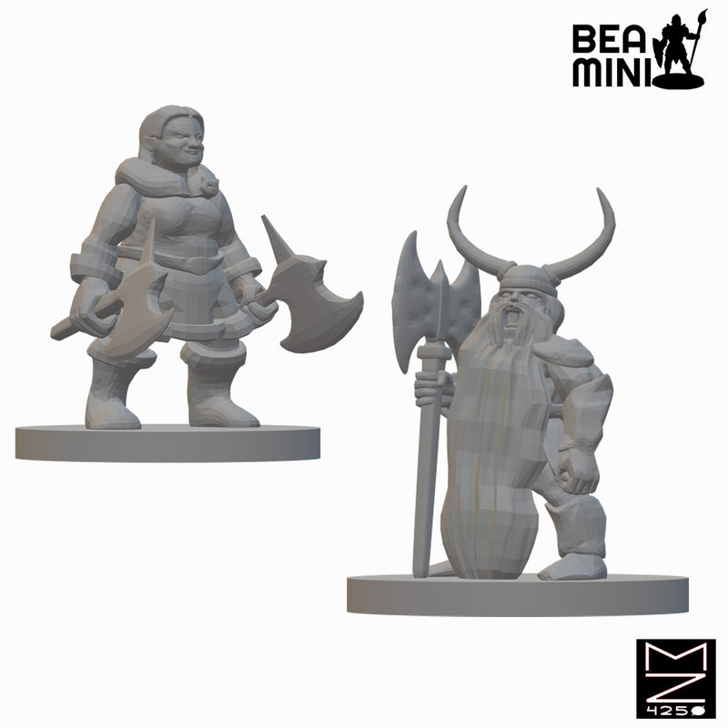 Dwarf Barbarians (Wave 3) | BeaMini Unpainted RPG Miniatures