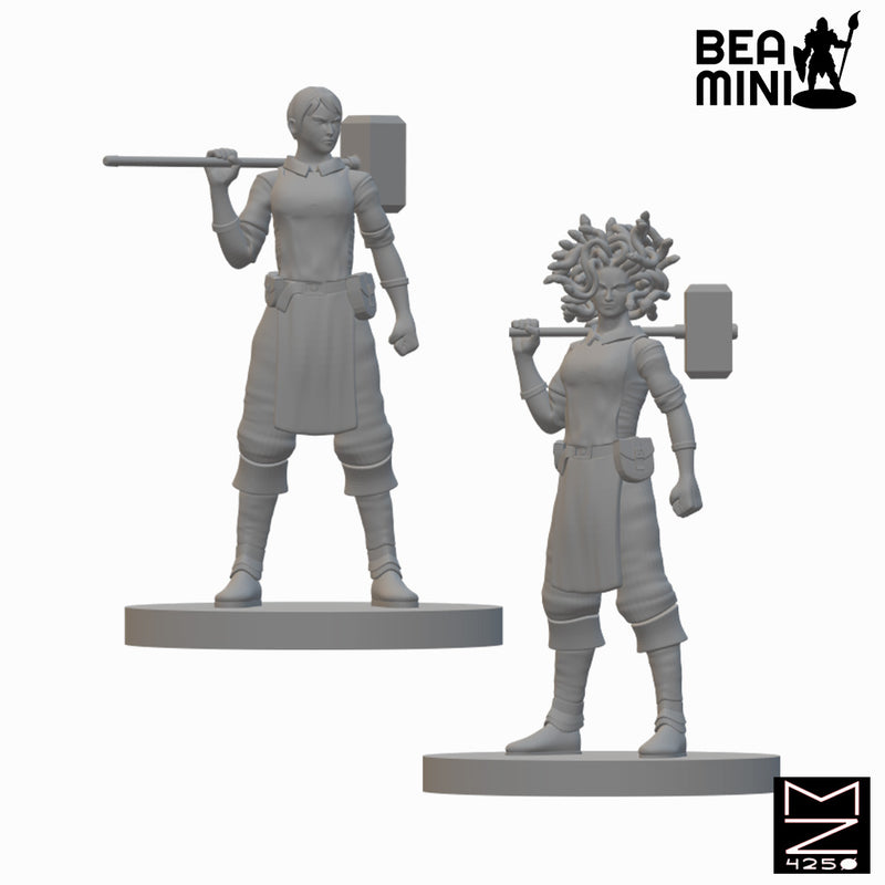 Blacksmiths | BeaMini Unpainted RPG Miniatures
