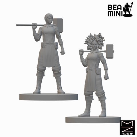 Blacksmiths | BeaMini Unpainted RPG Miniatures