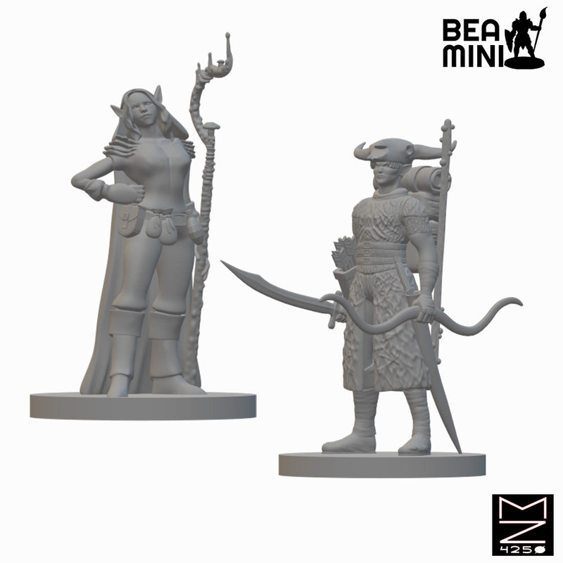 Elf Druids (Wave 3) | BeaMini Unpainted RPG Miniatures