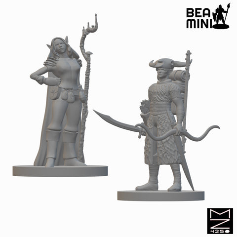 Elf Druids (Wave 3) | BeaMini Unpainted RPG Miniatures