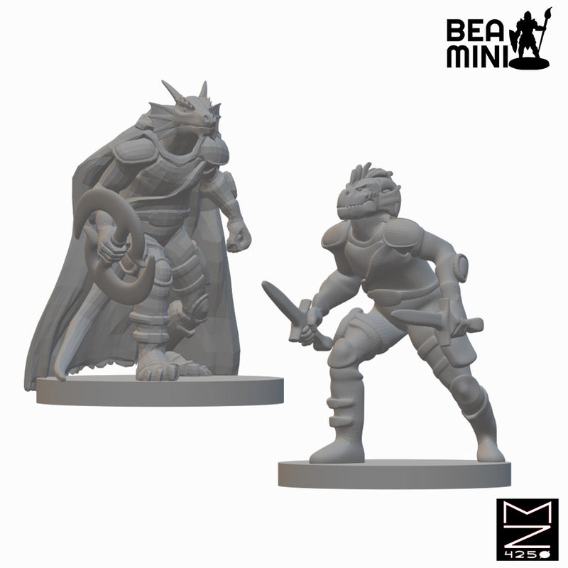 Dragonborn Rogues | BeaMini Unpainted RPG Miniatures
