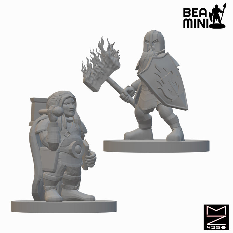 Dwarf Clerics (Wave 2) | BeaMini Unpainted RPG Miniatures