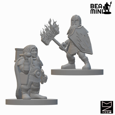 Dwarf Clerics (Wave 2) | BeaMini Unpainted RPG Miniatures