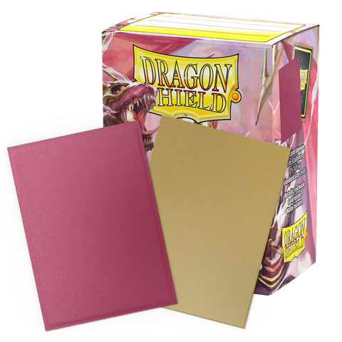 Dragon Shield Dual Matte Sleeves 100 Pack - Pomegranate & Gold