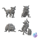 Magical Companions - Bimbay the Cat & Rakoun the Raccoon | BeaMini Unpainted RPG Miniatures