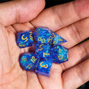 Mini Sized Heart of the Ocean Handcrafted Sharp Edge Dice Set & DiceBag