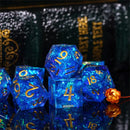 Mini Sized Heart of the Ocean Handcrafted Sharp Edge Dice Set & DiceBag