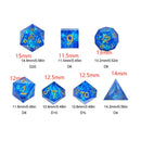 Mini Sized Heart of the Ocean Handcrafted Sharp Edge Dice Set & DiceBag