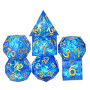 Mini Sized Heart of the Ocean Handcrafted Sharp Edge Dice Set & DiceBag