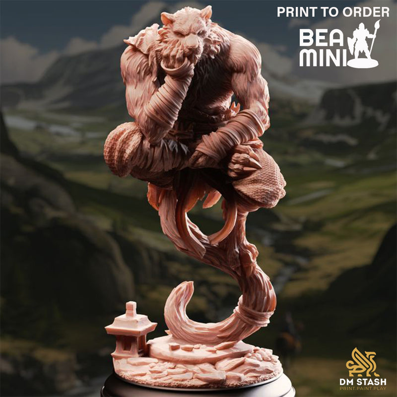 Raiko - Tabaxi Monk | BeaMini Print to Order Miniatures