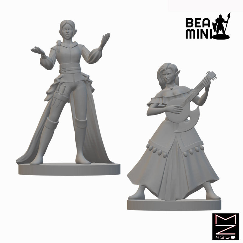 Elf Bard | BeaMini Unpainted RPG Miniatures