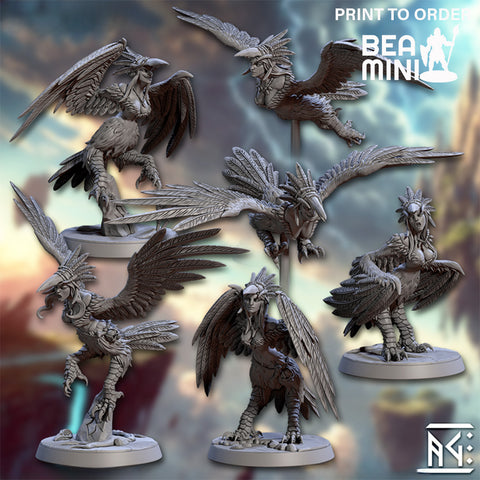 Clifftop Harpies | BeaMini Print to Order Miniatures