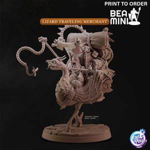 Lizardfolk Traveling Merchant | BeaMini Print to Order Miniatures