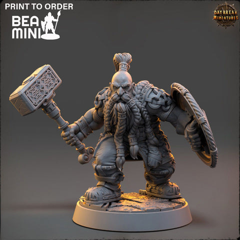 Matti ”Stone Bone” Karhu - Dwarven Fighter | BeaMini Print to Order Miniatures