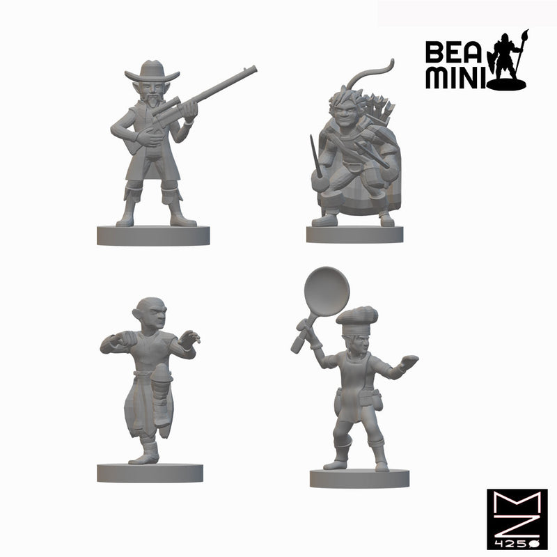 Gnome Adventurers | BeaMini Unpainted RPG Miniatures