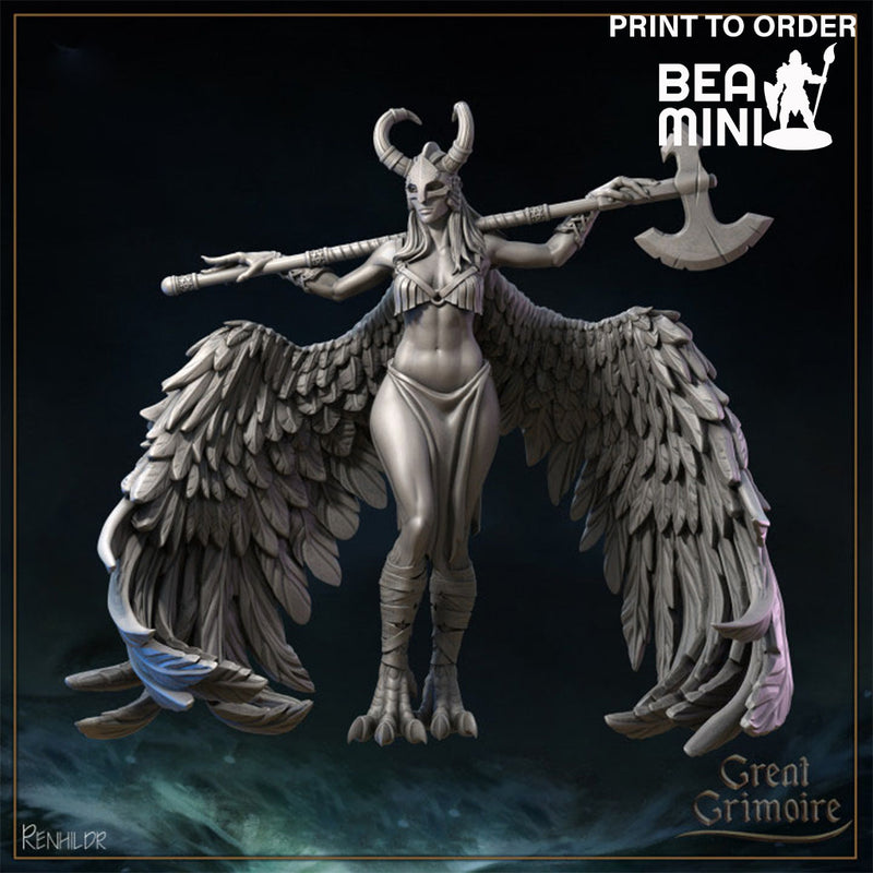 Renhildr the Valkyrie  | BeaMini Print to Order Miniatures