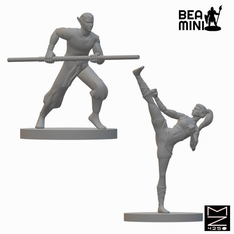 Elf Monk | BeaMini Unpainted RPG Miniatures
