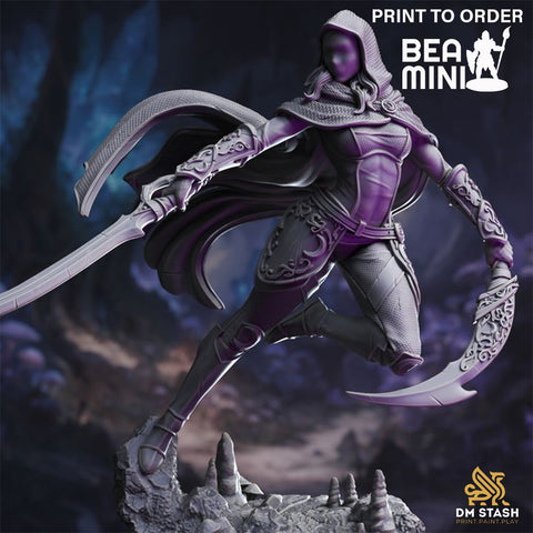 Xira Elineri - Drow Assassin | BeaMini Print to Order Miniatures