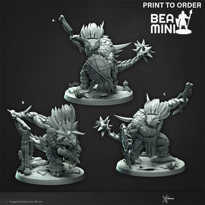Saurian Warrior | BeaMini Print to Order Miniatures