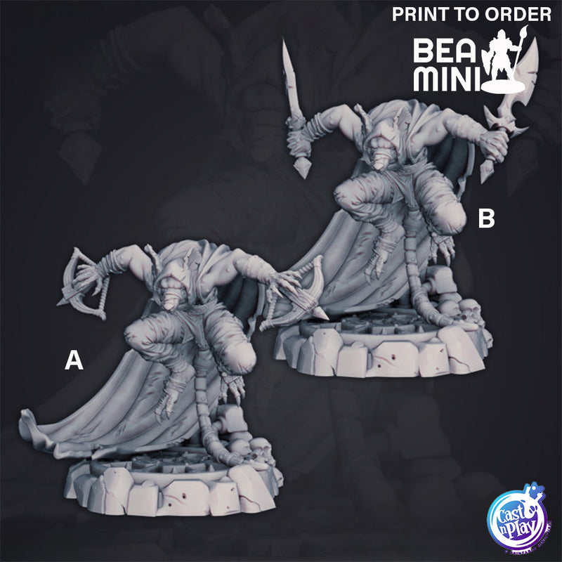 Wererat Assassin | BeaMini Print to Order Miniatures