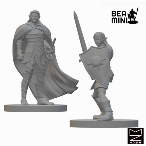 Elf Paladin (wave 2) | BeaMini Unpainted RPG Miniatures