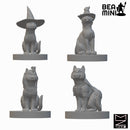 Cat Familiars | BeaMini Unpainted RPG Miniatures